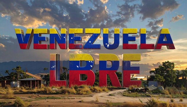 venezuela, vnzl, libre, libertad, bandera venezolana, patriotismo, identidad, protesta, esperanza, naci&oacute;n, soberan&iacute;a, colores nacionales, amarillo, azul, rojo, estrellas, tipograf&iacute;a 3d, texto realista