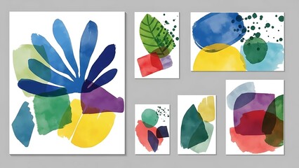 Abstract Art Collection with Colorful Shapes.