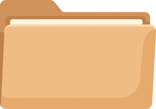 Manila file folder vector illustration for office organization, document storage, archive management, paperwork system, clean design, business stationery icon.