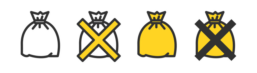 燃えるゴミ、燃えないゴミのイメージイラスト。Illustration of burnable and non-burnable garbage.