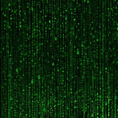 Green Matrix Style Digital Rain: Futuristic Data Streams and Cyber Space Visual for Tech Imagery


