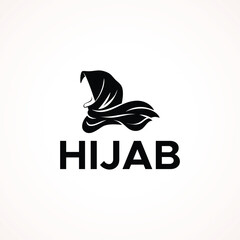 Professional Hijab Logo Design with Elegant Veil Silhouette