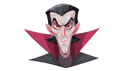 Cartoon Dracula Vampire Man on White Background Vector Illustration