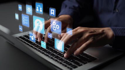 Personalization icons showing customization, user profile and experience design for personal service, customer journey and adaptive digital interaction. Funnel