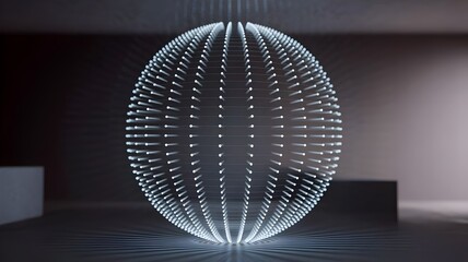 Luminous digital sphere with blue light network – Great for big data analytics, internet connectivity, or cybersecurity concepts.