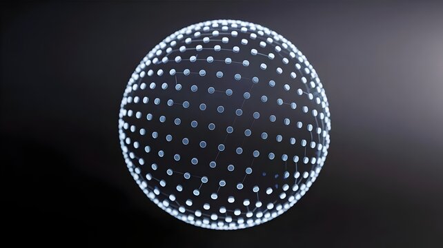 Dynamic glowing node sphere for artificial intelligence – Suitable for machine learning, digital biology, or complex system modeling. - Powered by Adobe