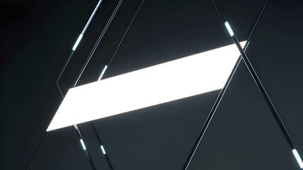 Floating white rectangle with tech-forward neon glow – Perfect for luxury tech applications, digital signage, or modern business frames.