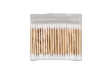 Cotton buds. Cotton buds isolated on white background. White soft cotton swabs for make up or cosmetics and ear cleaning. Medical sticks signs