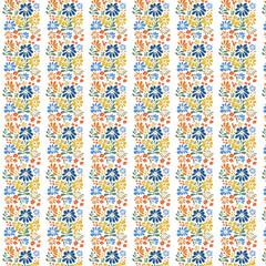 Seamless abstract floral pattern in doodle style. Infinite decorative frame