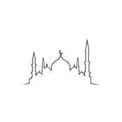 Fototapeta premium A person jumping in the air in front of a city skyline with tall buildings and spires