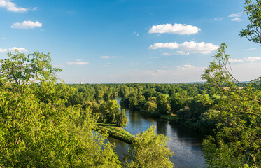 Tributary of Vltava and Labe rivers near Melnik city in Czech republic