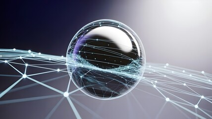 Futuristic sphere with digital data lines – Great for telecommunications, internet of things, or cloud computing.