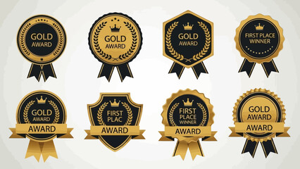 Set of premium quality gold seal badges and vector guarantee labels featuring 100 percent satisfaction stars and business warranty stamps for best sale promotion certificates