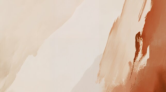 Organic earthy background with expressive hand-painted brush strokes in burnt orange and cream for a modern artistic aesthetic.