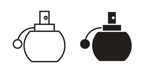 Obraz premium Parfum icons on white background. Line vector sign, symbol for web and mobile