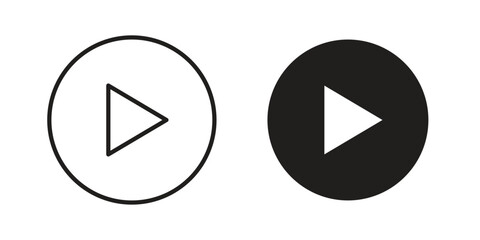 Playback icons on white background. Line vector sign, symbol for web and mobile