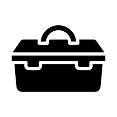 Vector icon of a toolbox, symbolizing Labor Day, essential tool kit, minimalist design