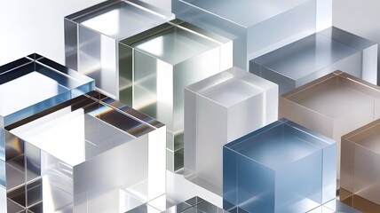Geometric acrylic blocks in layers – Great for architectural design.