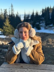 girl on the top of the mountain