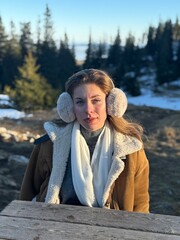 girl on the top of the mountain