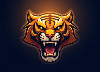 Obraz premium Fierce Orange Tiger Mascot for Competitive Sports Branding