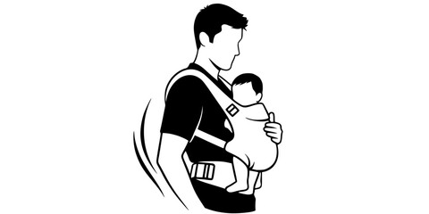 Fatherhood Baby Carrier Paternity Leave Silhouette