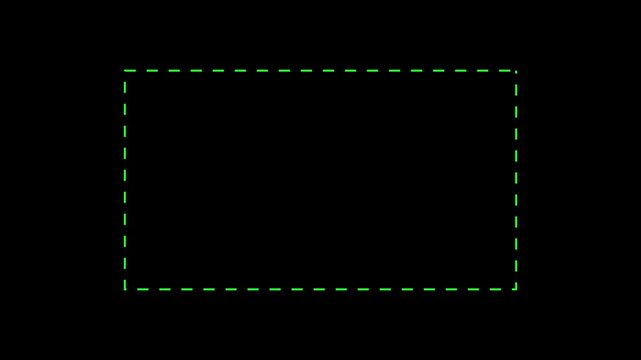 Dotted line rectangle frame animation. Animation of a dotted line path from left to right point. border frame dotted line animation Rectangle Dotted Line Frame Animation