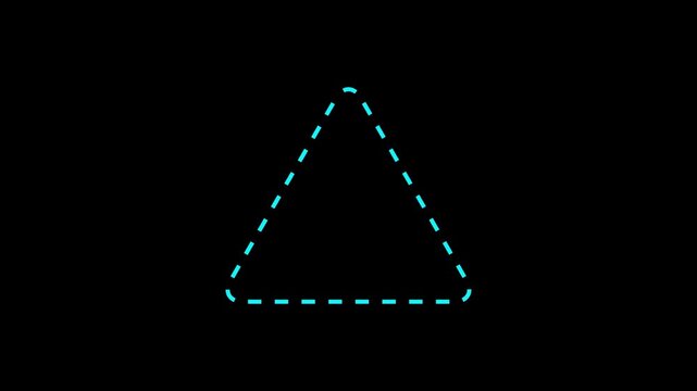 Tringle Dotted Line Frame Animation, Dotted line rectangle frame animation. Animation of a dotted line path from left to right point. border frame dotted line 