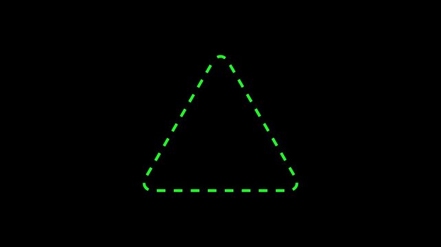 Tringle Dotted Line Frame Animation, Dotted line rectangle frame animation. Animation of a dotted line path from left to right point. border frame dotted line 
