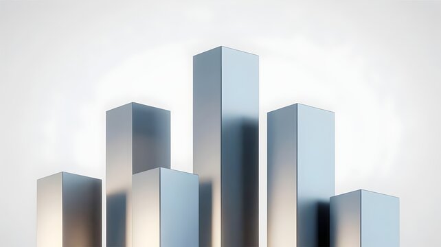 Blue and gray column city silhouette - Perfect for urban planning. - Powered by Adobe
