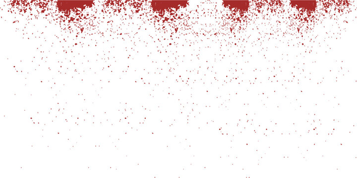 Red grunge texture design featuring a watercolor blood splatter pattern with red ink spots and paint splashes on a dirty paper background vector illustration