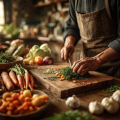 A person cooking as a hobby.