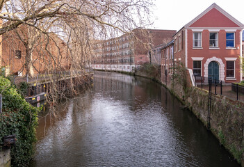 View down the River Wensum in the city of Norwich