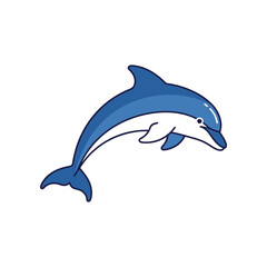 Fototapeta premium A playful dolphin leaps gracefully above the ocean surface, showcasing its agility and beauty