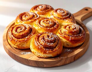 Fototapeta premium Schwedische Kanelbullar – frisch gebacken und zimtig aromatisch