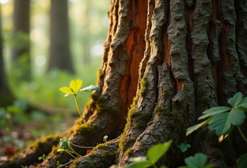 Textured Cork Bark Unique Organic Earthy Trunk Forest Floor Natural Wild Serene Forest Odyssey