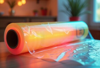 Translucent Vibrant Packaging Film Candidly Displayed in a Bright Ambient Environment