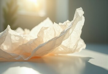 Ultra-Thin Translucent Crinkled Tissue Paper Abstract Aesthetic Ethereal Artistic Representation