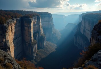 Stunning Escarpment Dramatic Division Abrupt Contrast Majestic Viewpoint Spanning Sky Texture