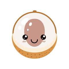 Fototapeta premium Cute cartoon character resembling a smiling egg with a happy face and glossy shell