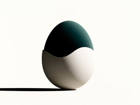Abstract 3D Art Featuring an Elegant Egg Shaped Minimalist Sculpture