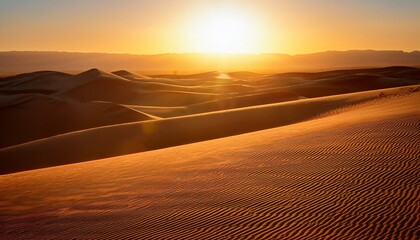 golden desert sunrise dunes ripple sun rays