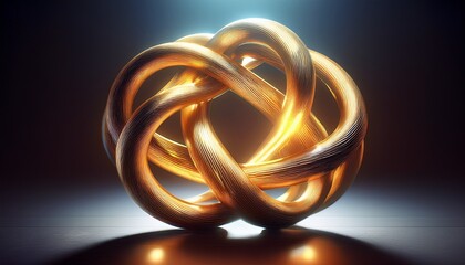 an abstract knot sculpture shines a symbol of intricate connection and endless possibilities on
