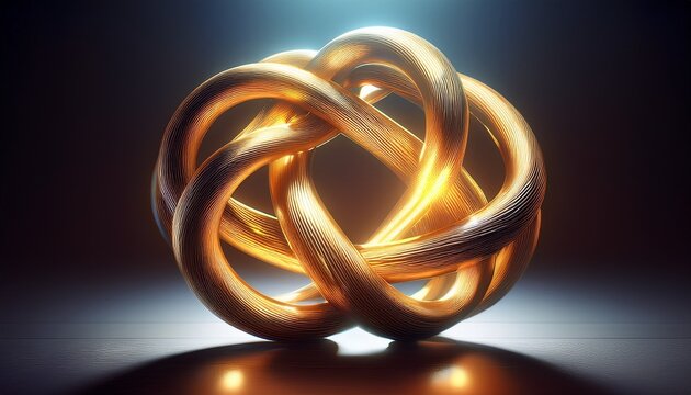 an abstract knot sculpture shines a symbol of intricate connection and endless possibilities on