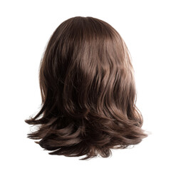 Naklejka premium brown hair wig on a white background
