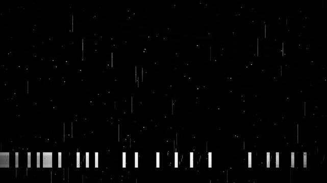 Digital Glitch Rain Data Stream Animation with Falling Binary Code