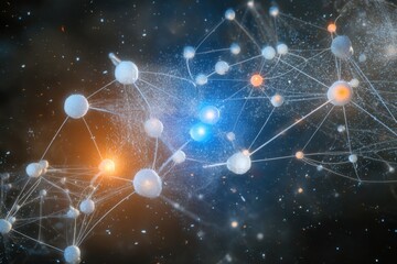 Abstract neural network visualization with complex connections and glowing nodes