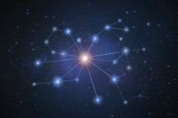 Abstract neural network illustration with glowing nodes and connections