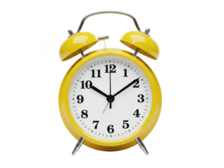 Vintage alarm clock isolated on transparent background