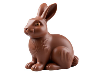 Fototapeta premium A single chocolate bunny sitting on a white surface, perfect for Easter or spring-themed designs